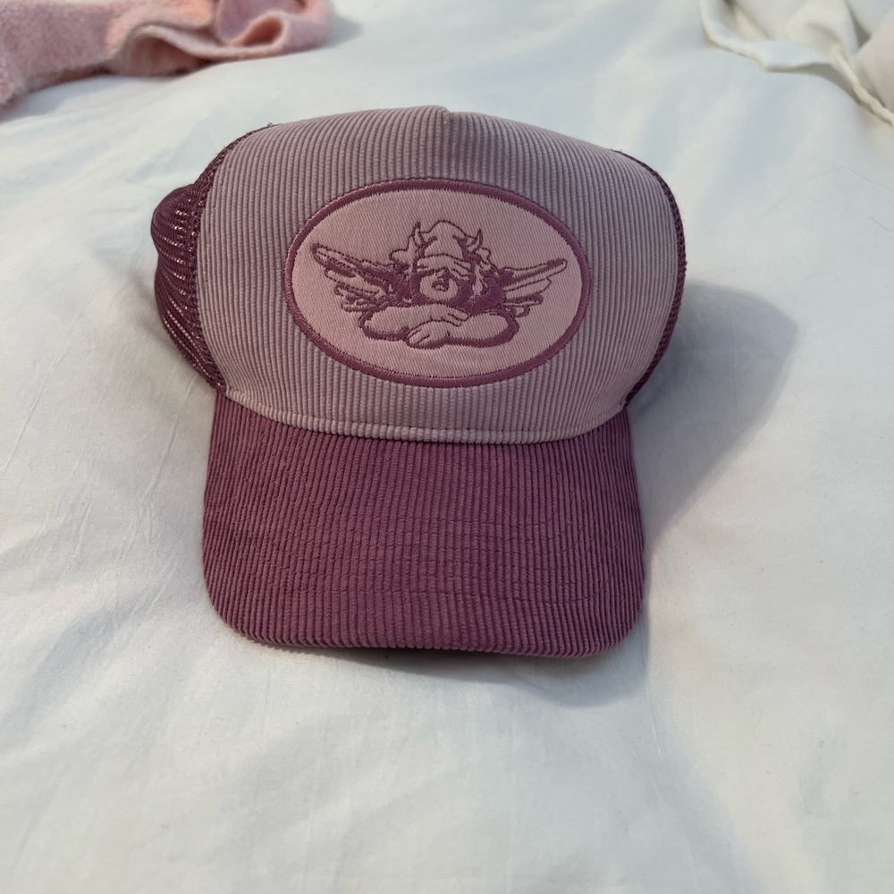 Purple boys lie trucker hat